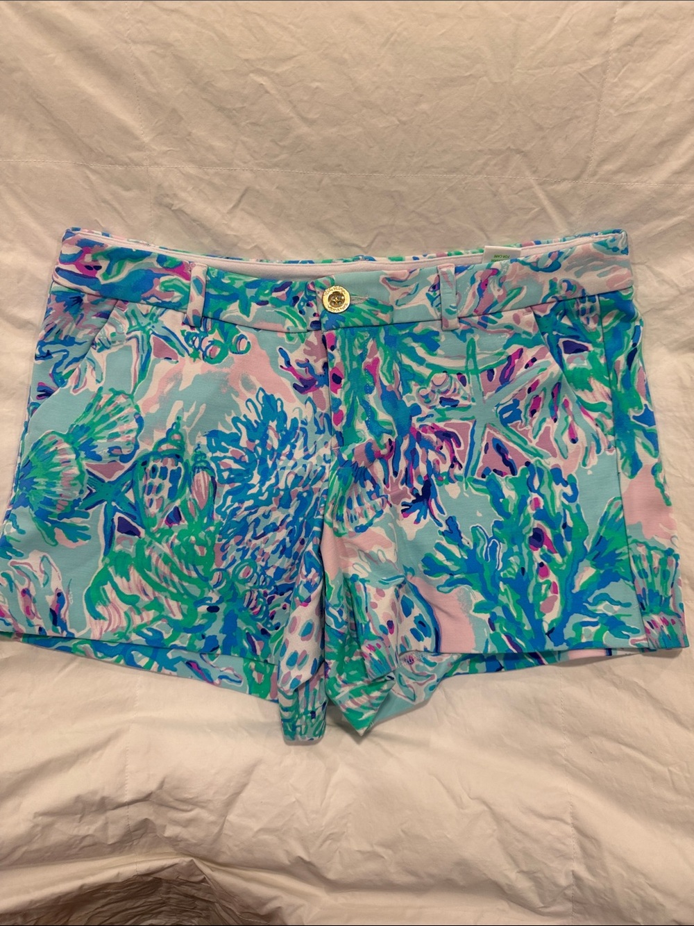 Lilly Pulitzer Pastel Seafoam Multi-Print Bermuda Shorts
